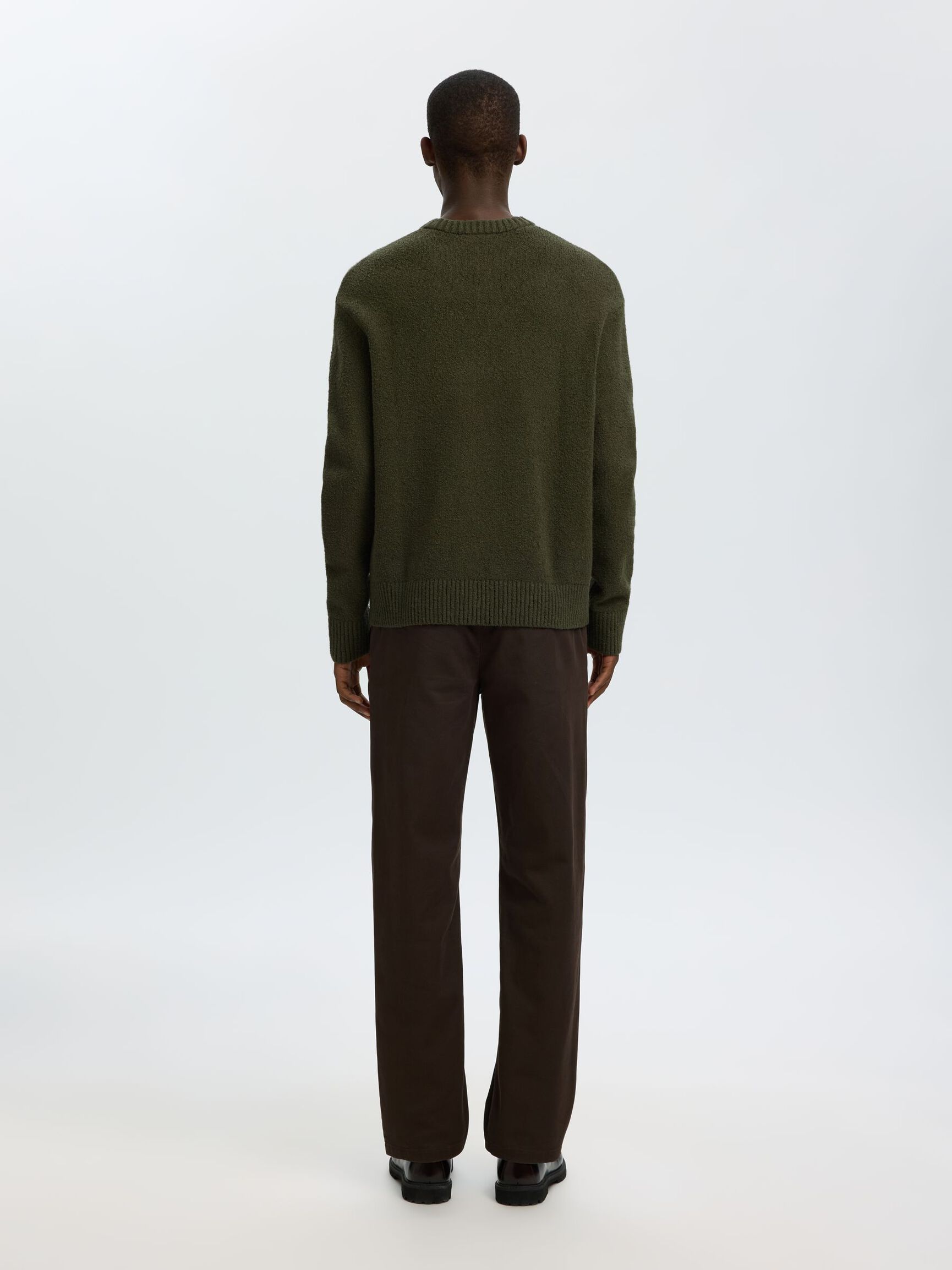 RELAXED FIT  KNITTED PULLOVER, Forest Night, highres