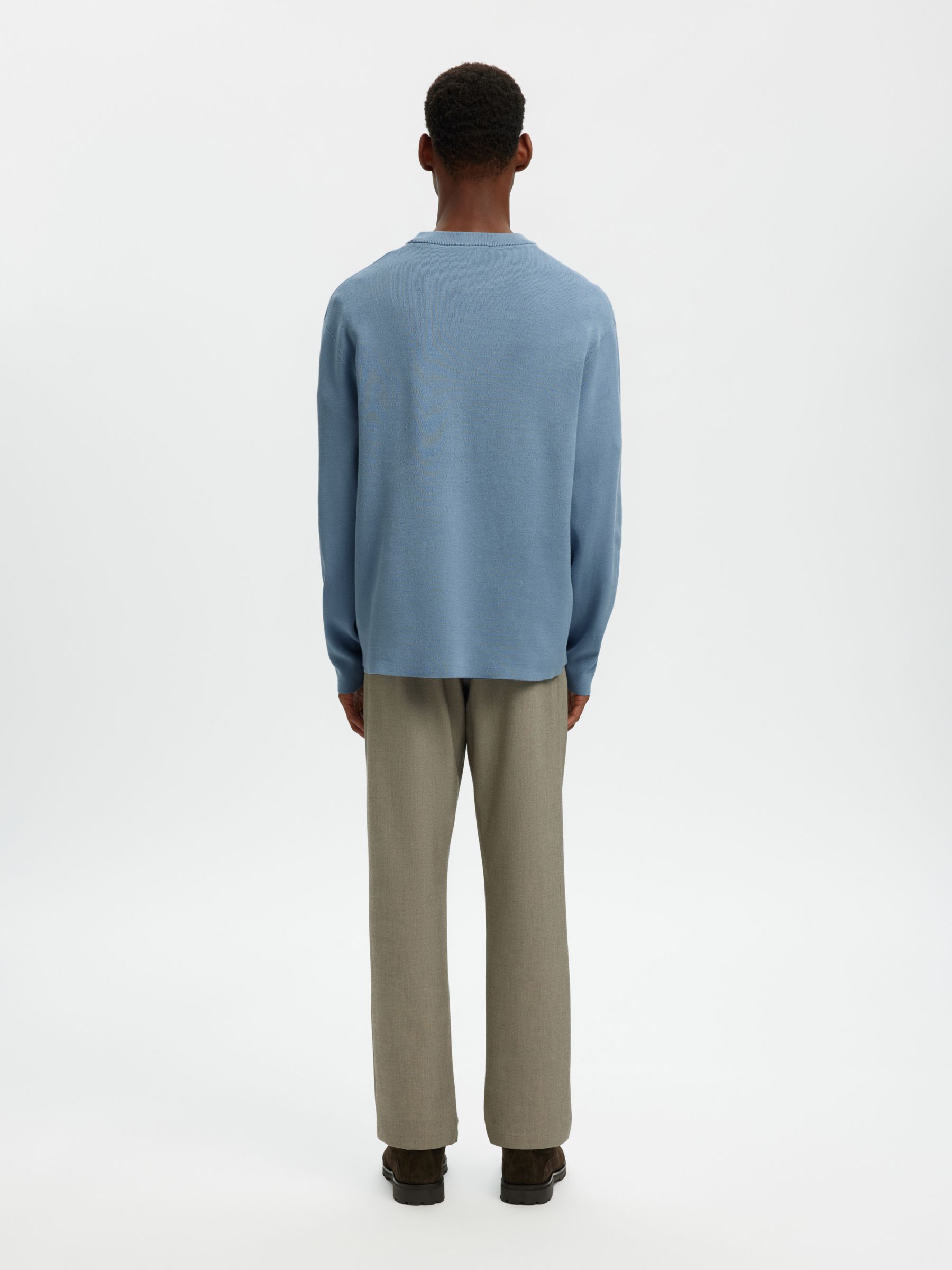 RELAXED FIT PULLOVER, Dusty Blue, highres