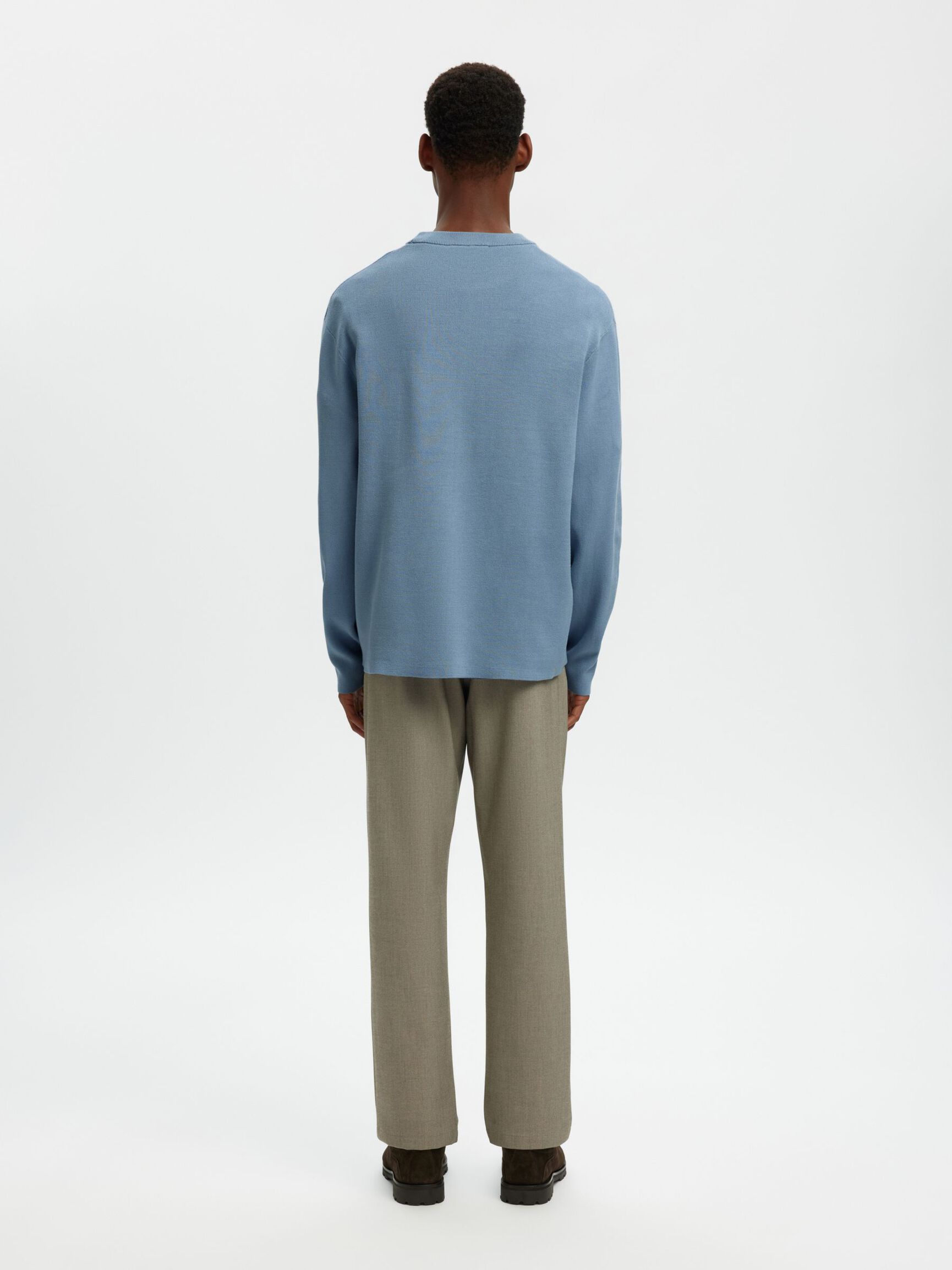 RELAXED FIT PULLOVER, Dusty Blue, highres