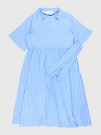 STRIPED MIDI DRESS, Blue Bell, highres