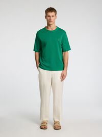CORTE RELAJADO CAMISETA DE CUELLO REDONDO, Verdant Green, highres