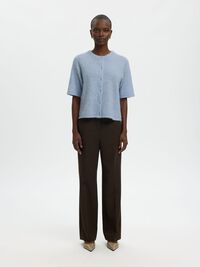 WOLMIX KORTE MOUWEN VEST, Cashmere Blue, highres