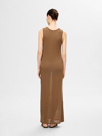 VISCOSE BLEND KNITTED MAXI DRESS, Coca Mocha, highres