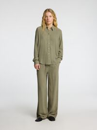 VISKOSEBLANDING SKJORTE, Vetiver, highres