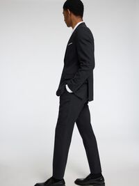 SLIM FIT SUIT TROUSERS, Black, highres