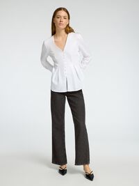HIGH WAISTED FLARED JEANS, Black, highres