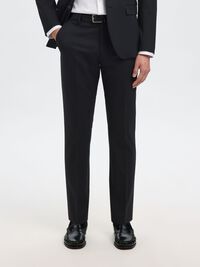 WOOL BLEND  SUIT TROUSERS, Black, highres