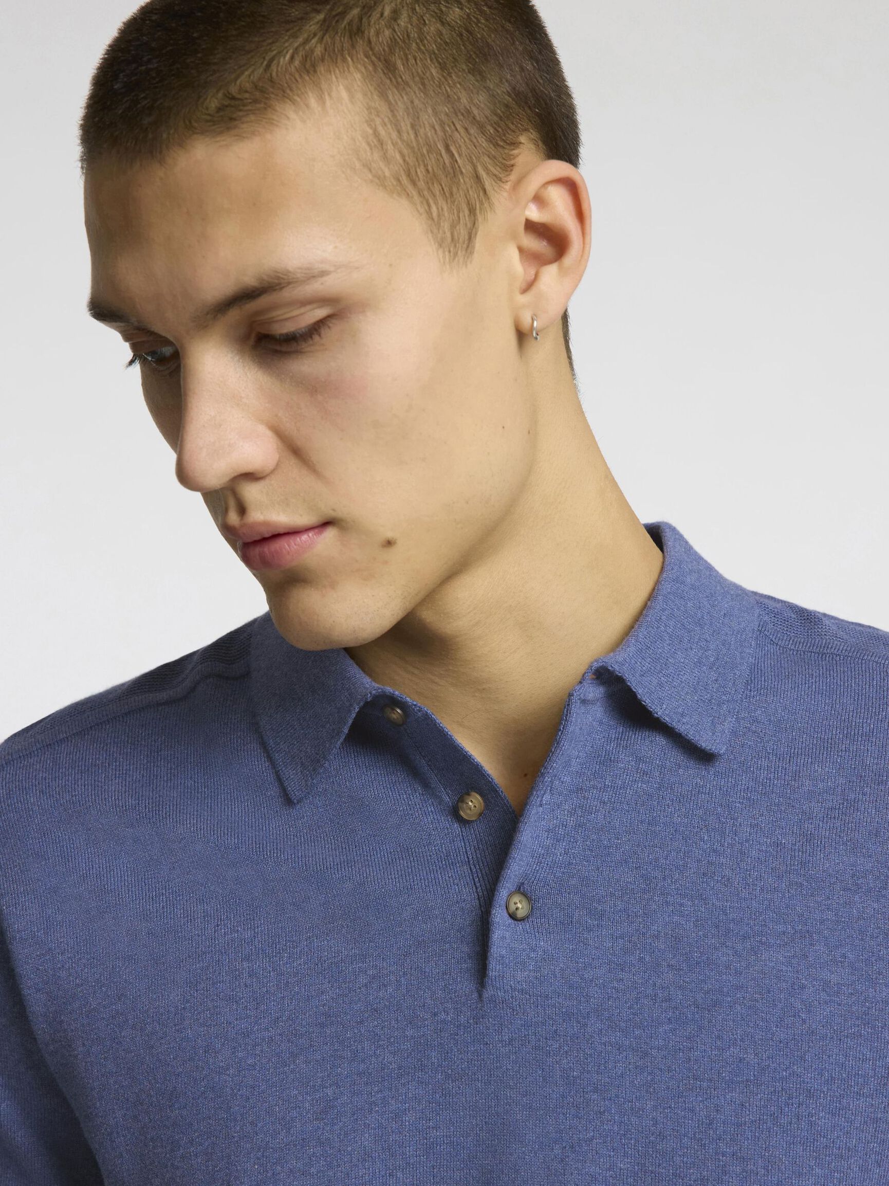 KNITTED POLO SHIRT, Oceana, highres