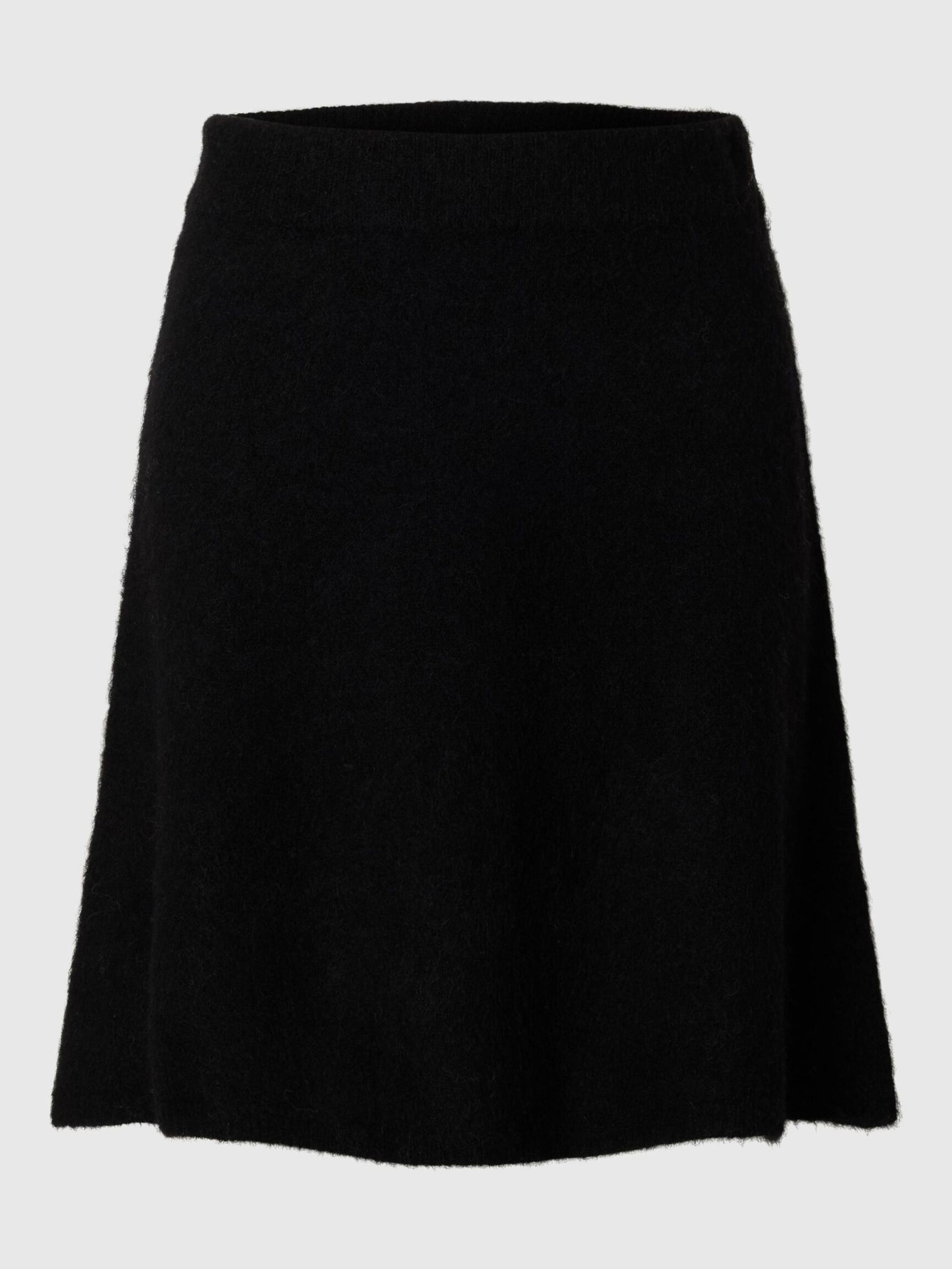 ULLBLANDING STRIKKESKJØRT, Black, highres