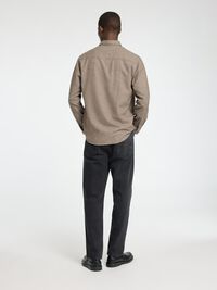 LONG SLEEVED FLANNEL SHIRT, Chocolate Torte, highres