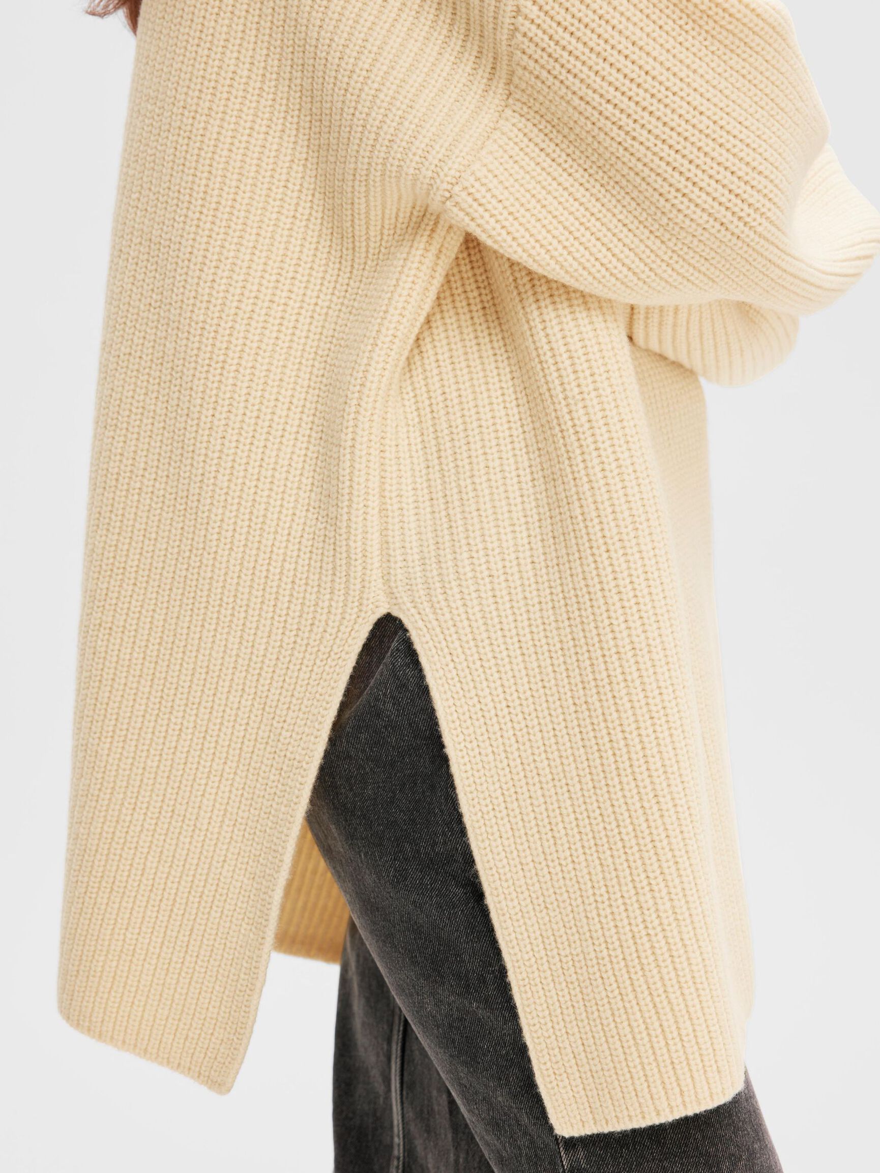 OVERSIZED WOLLGEMISCH PULLOVER, Birch, highres