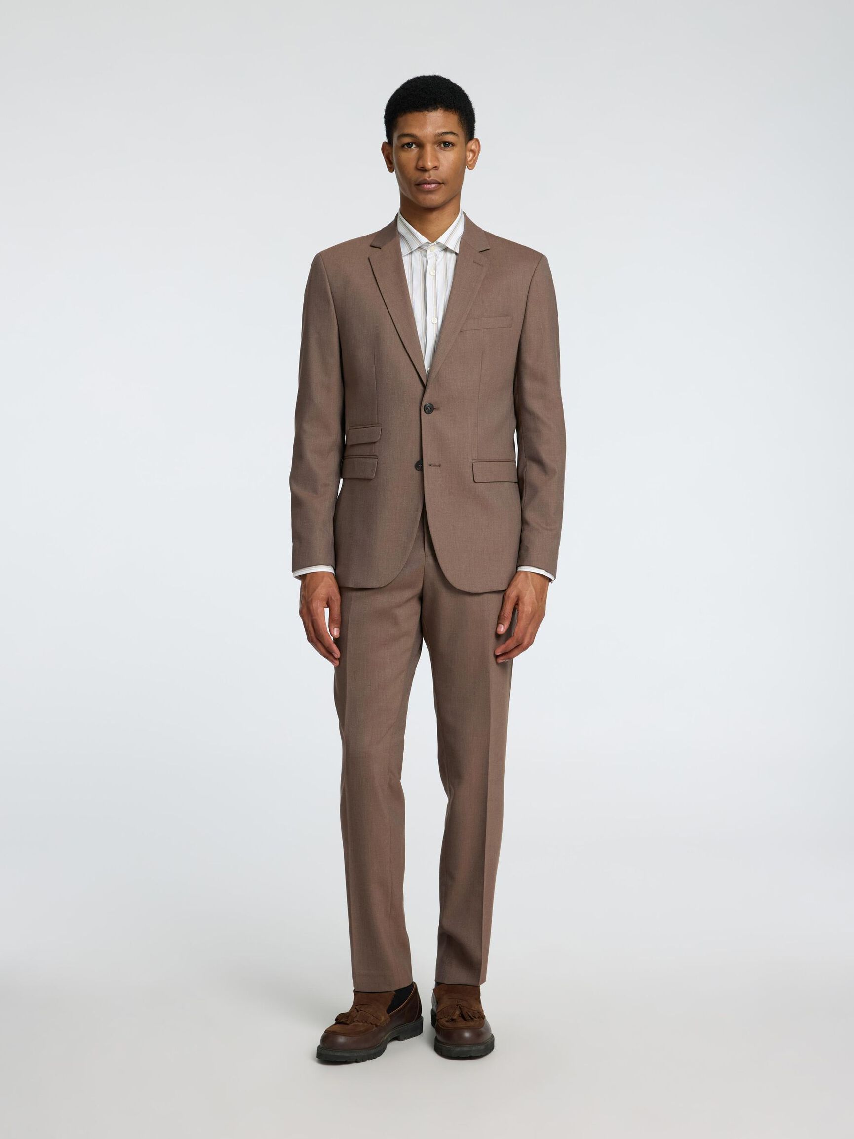 WOVEN WOOL BLEND TROUSERS, Kelp, highres