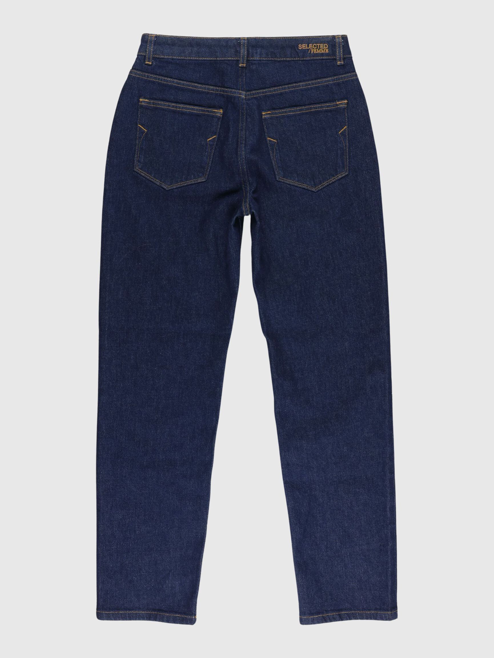 DARK WASH STRAIGHT FIT JEANS, Dark Blue Denim, highres