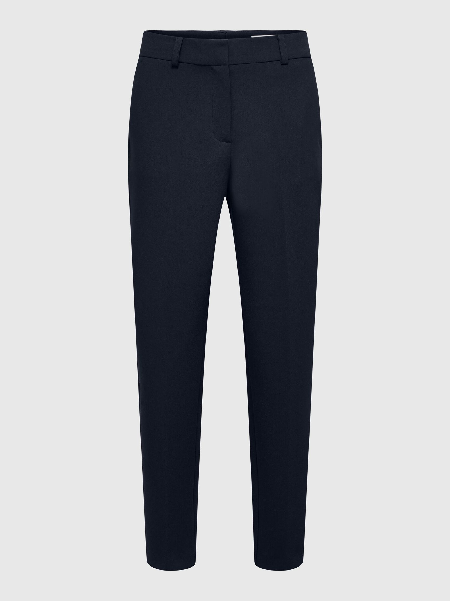 VISCOSE BLEND CROPPED TAPERED TROUSERS, Dark Sapphire, highres