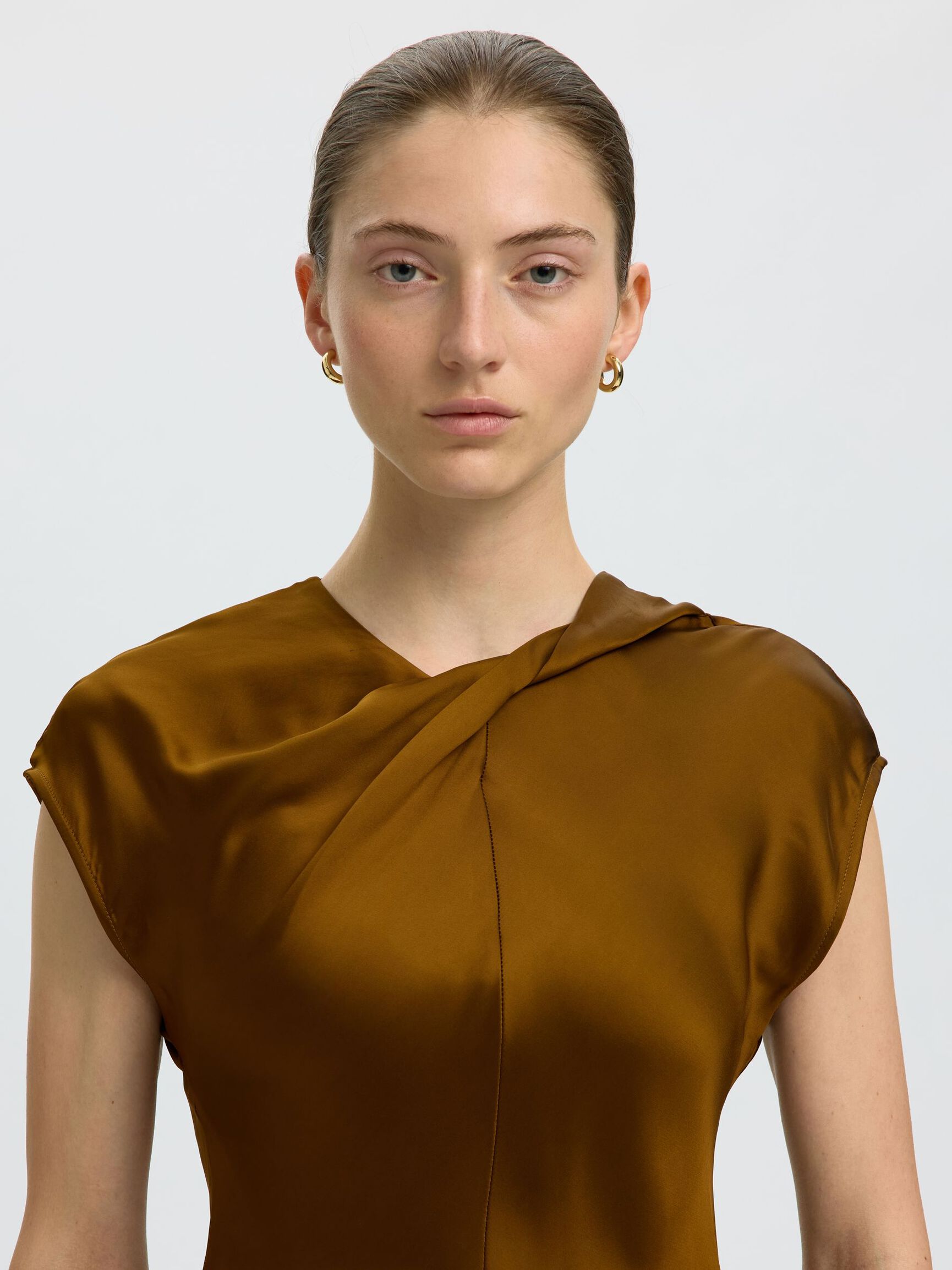 SATIN MAXI DRESS, Monks Robe, highres