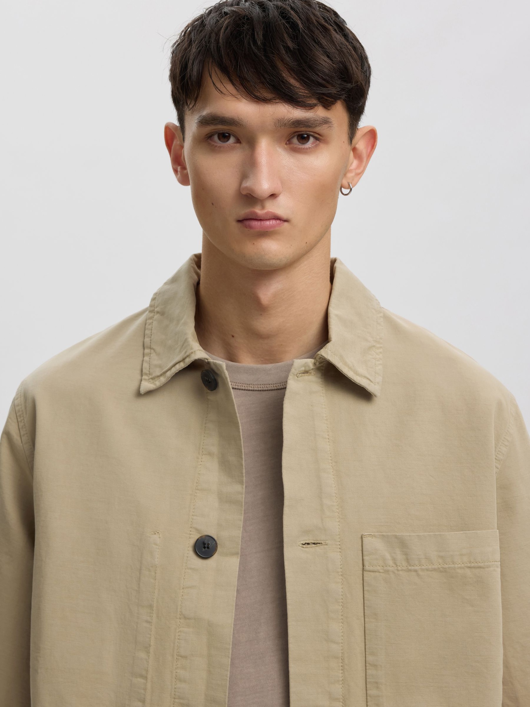 RELAXED FIT OVERSHIRT, Weathered Teak, highres