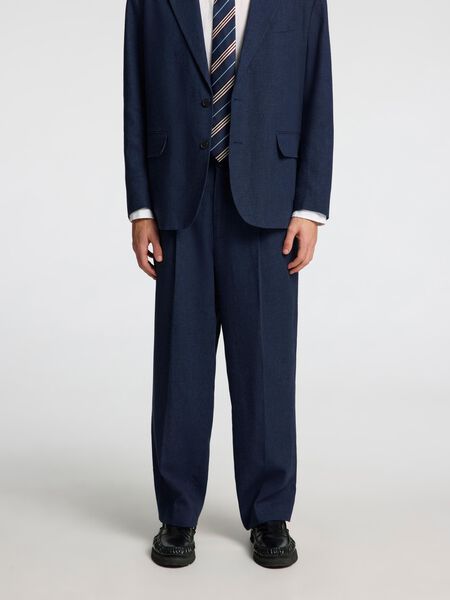 Selected TAILORED LINEN BLEND LOOSE-FIT TROUSERS, Outer Space, highres - 16099041_OuterSpace_003.jpg
