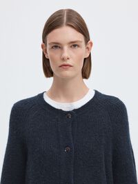 WOOL BLEND CARDIGAN, Dark Sapphire, highres