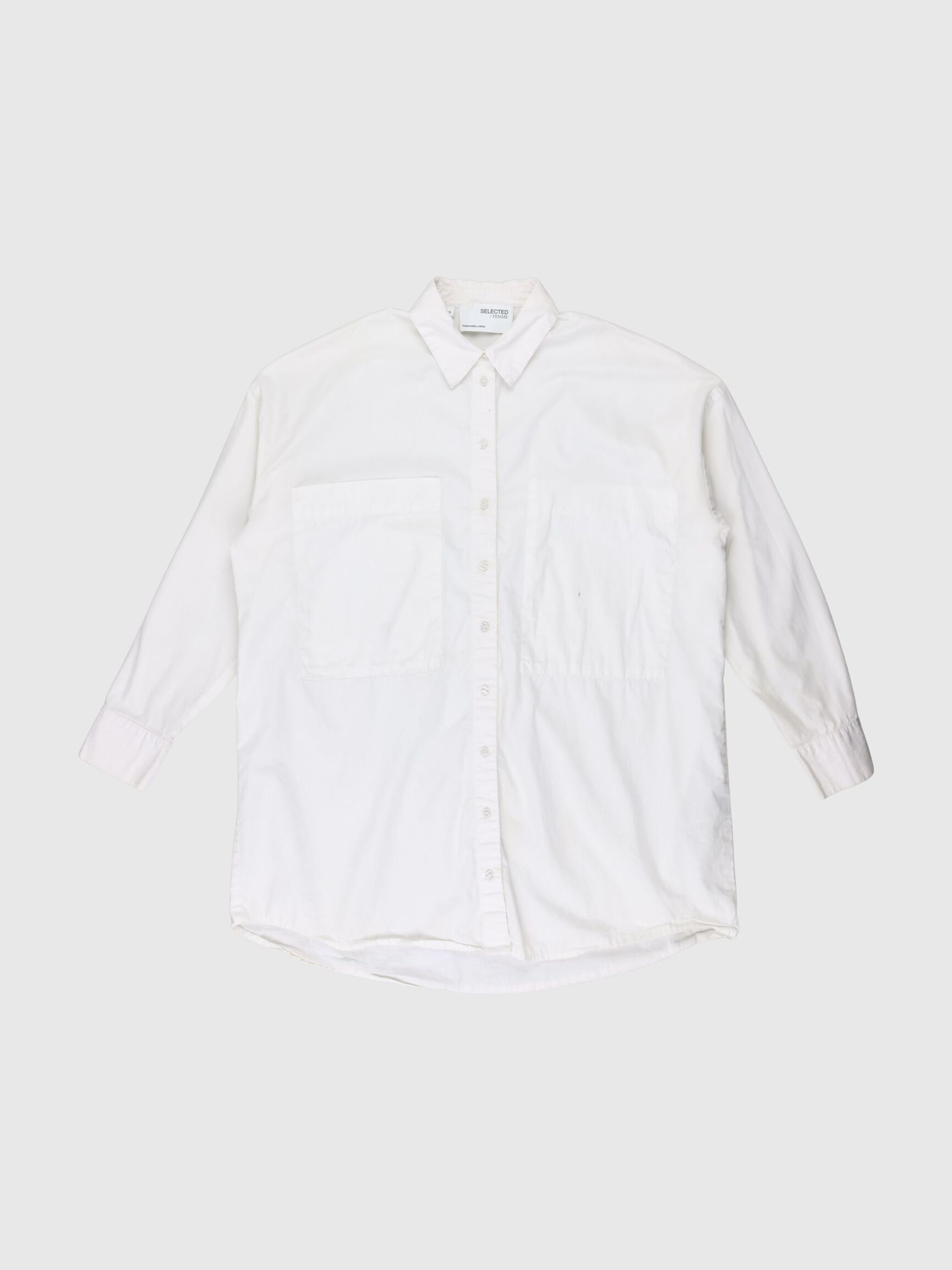 LANG OVERHEMD, Bright White, highres