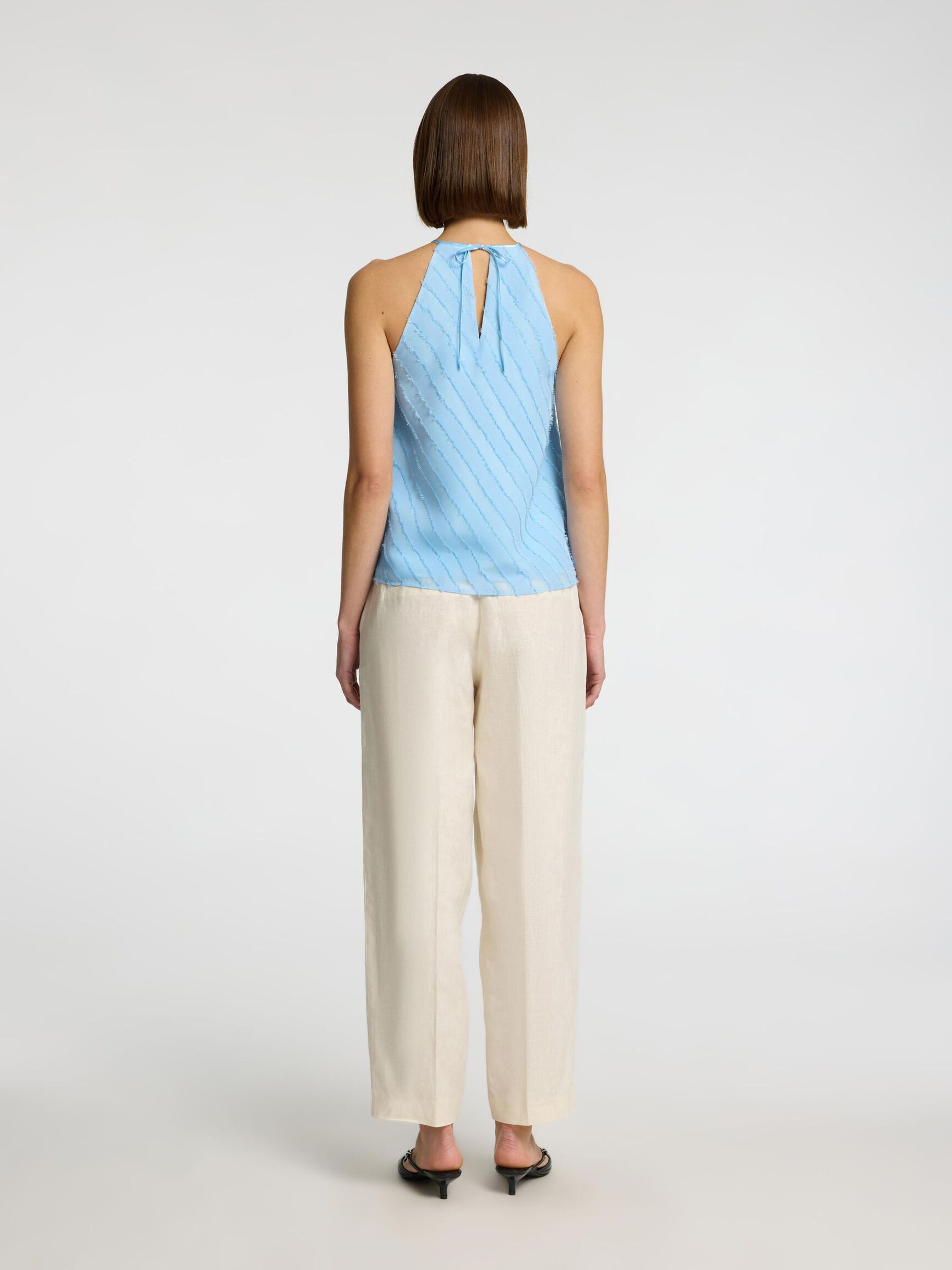 SANS MANCHES TOP DOS NU, Cerulean, highres
