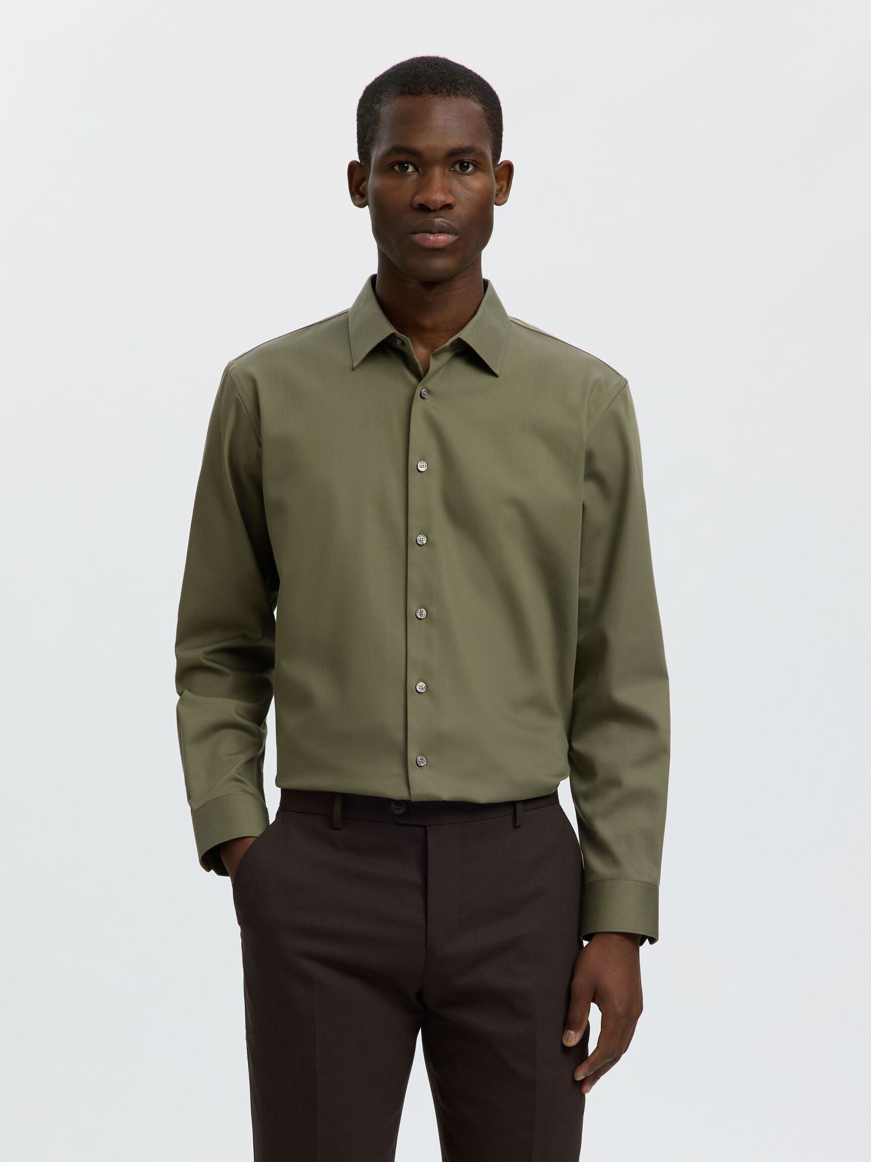 SLIM FIT STRETCH SHIRT, Kalamata, highres