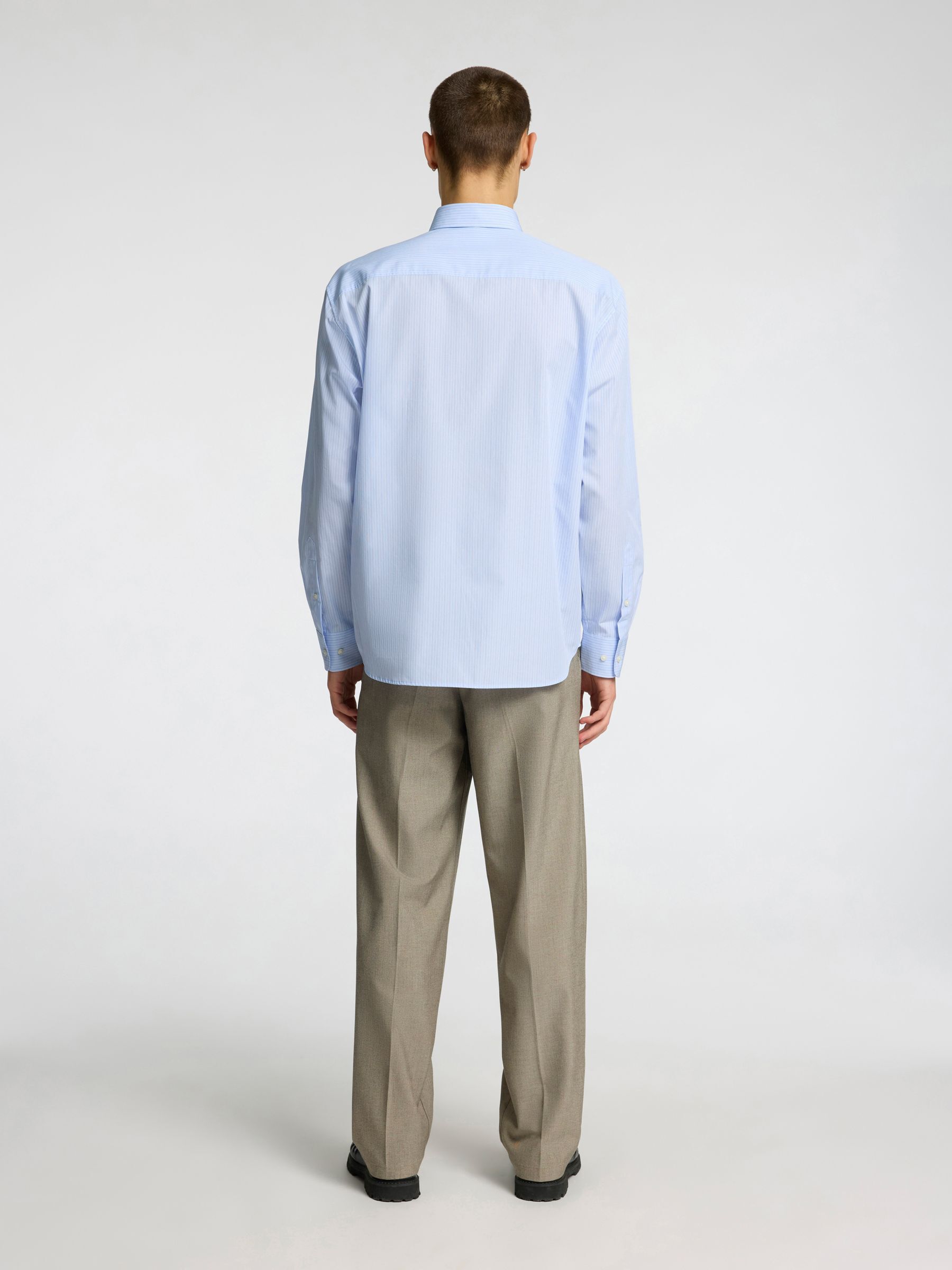 RELAXED FIT BUTTON-DOWN SHIRT, Cashmere Blue, highres