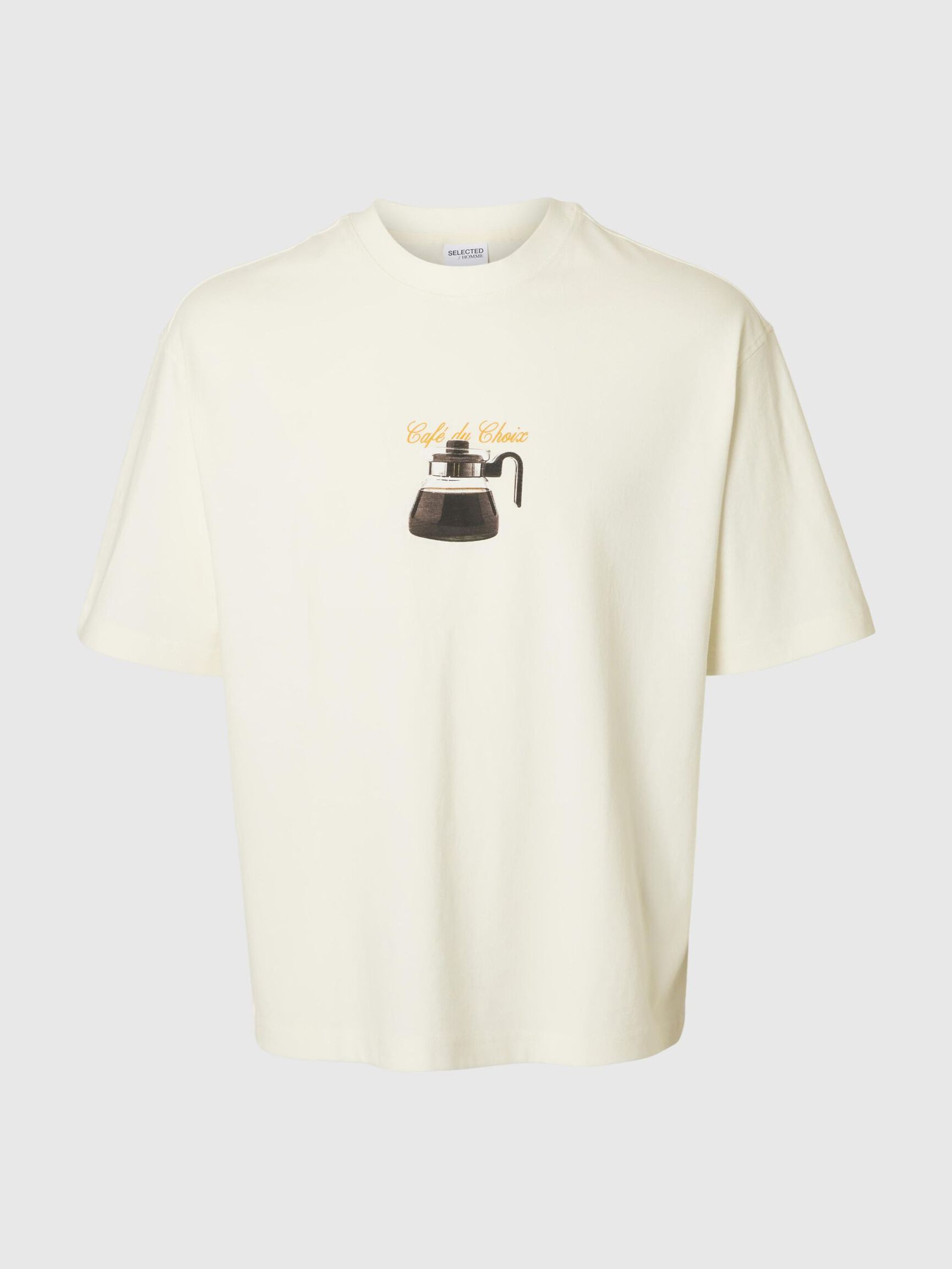 PRINT T-SHIRT MIT RUNDHALSAUSSCHNITT, Egret, highres