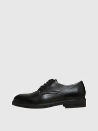 LEDER DERBY-SCHUHE, Black, highres