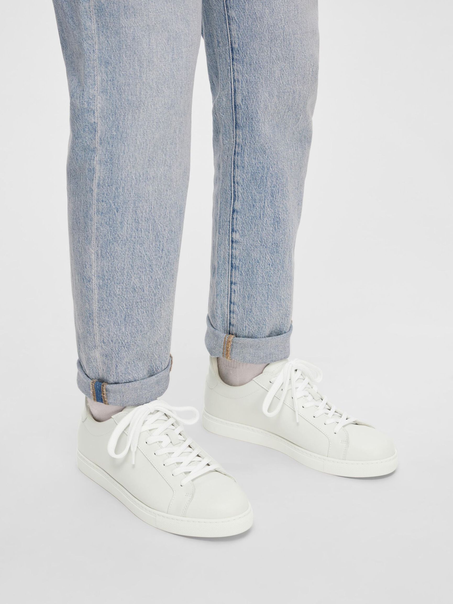 LEDER SNEAKERS, White, highres