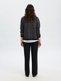 HERRINGBONE WOOL BLEND JUMPER, Black, highres