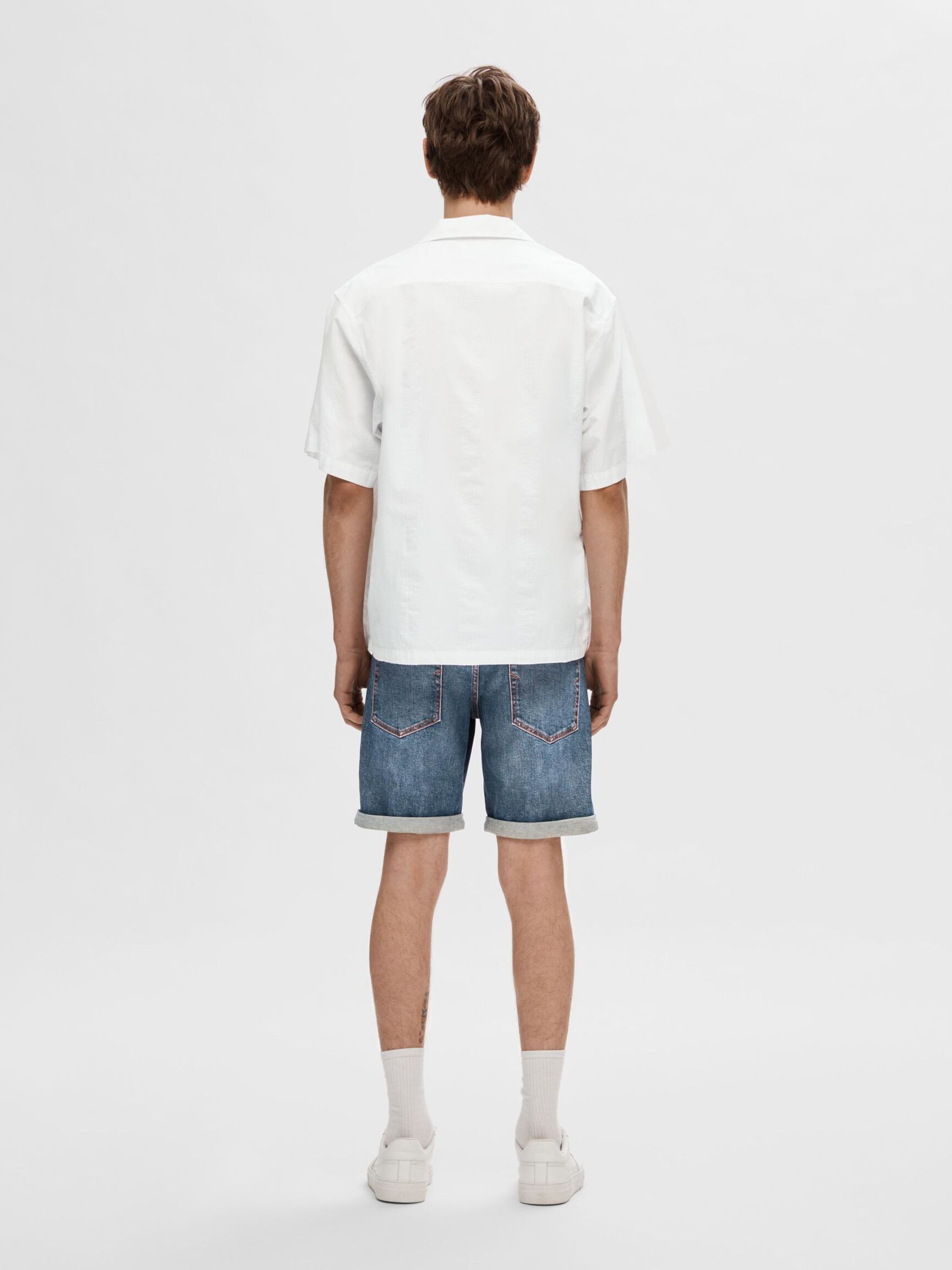 SEERSUCKER SHORT SLEEVED SHIRT, Bright White, highres