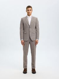 SLIM FIT SUIT TROUSERS, Dark Sand Melange, highres