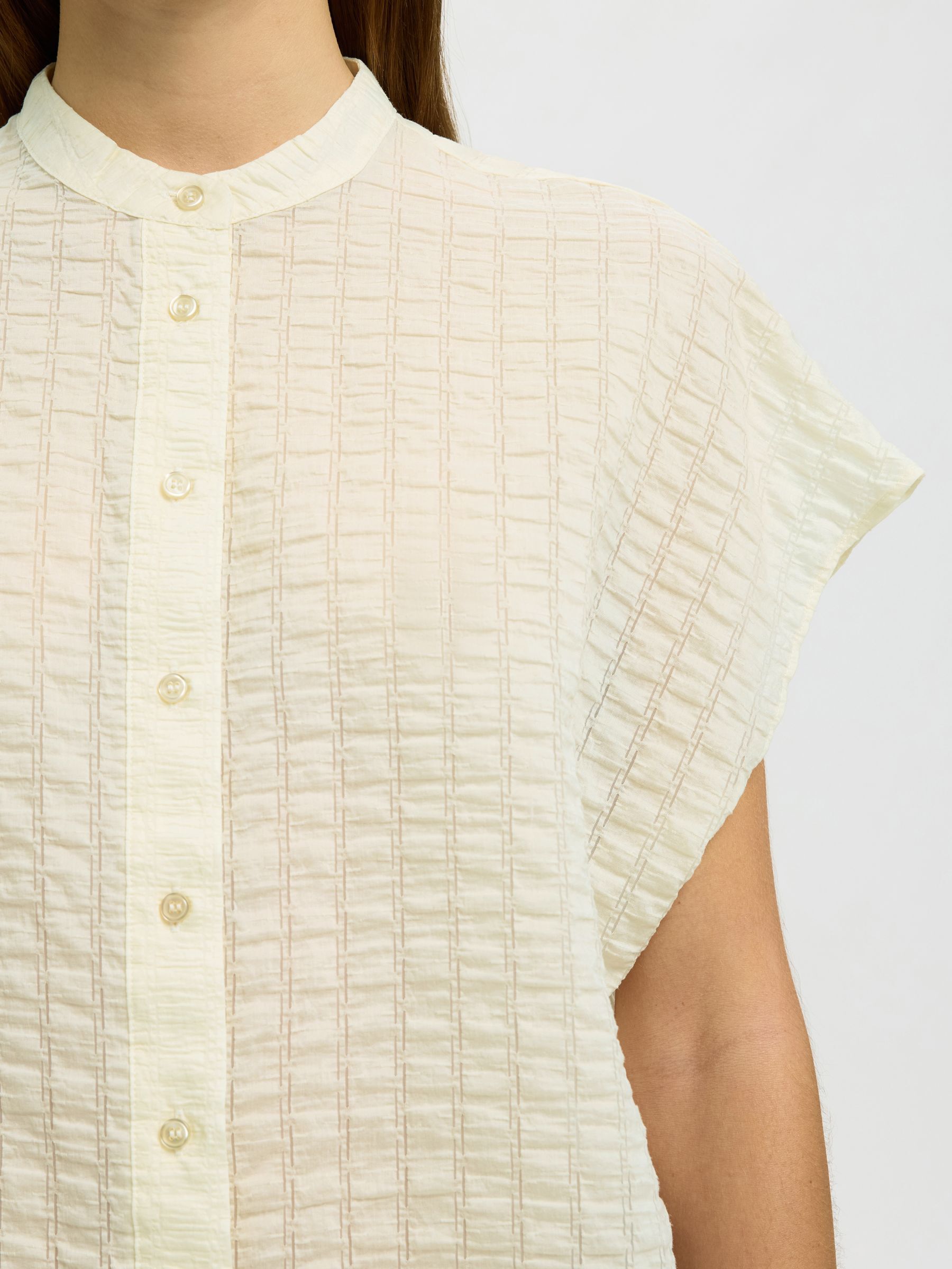 OVERSIZED SHORT SLEEVED SHIRT, Egret, highres