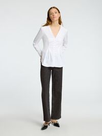 HIGH WAISTED FLARED JEANS, Black, highres