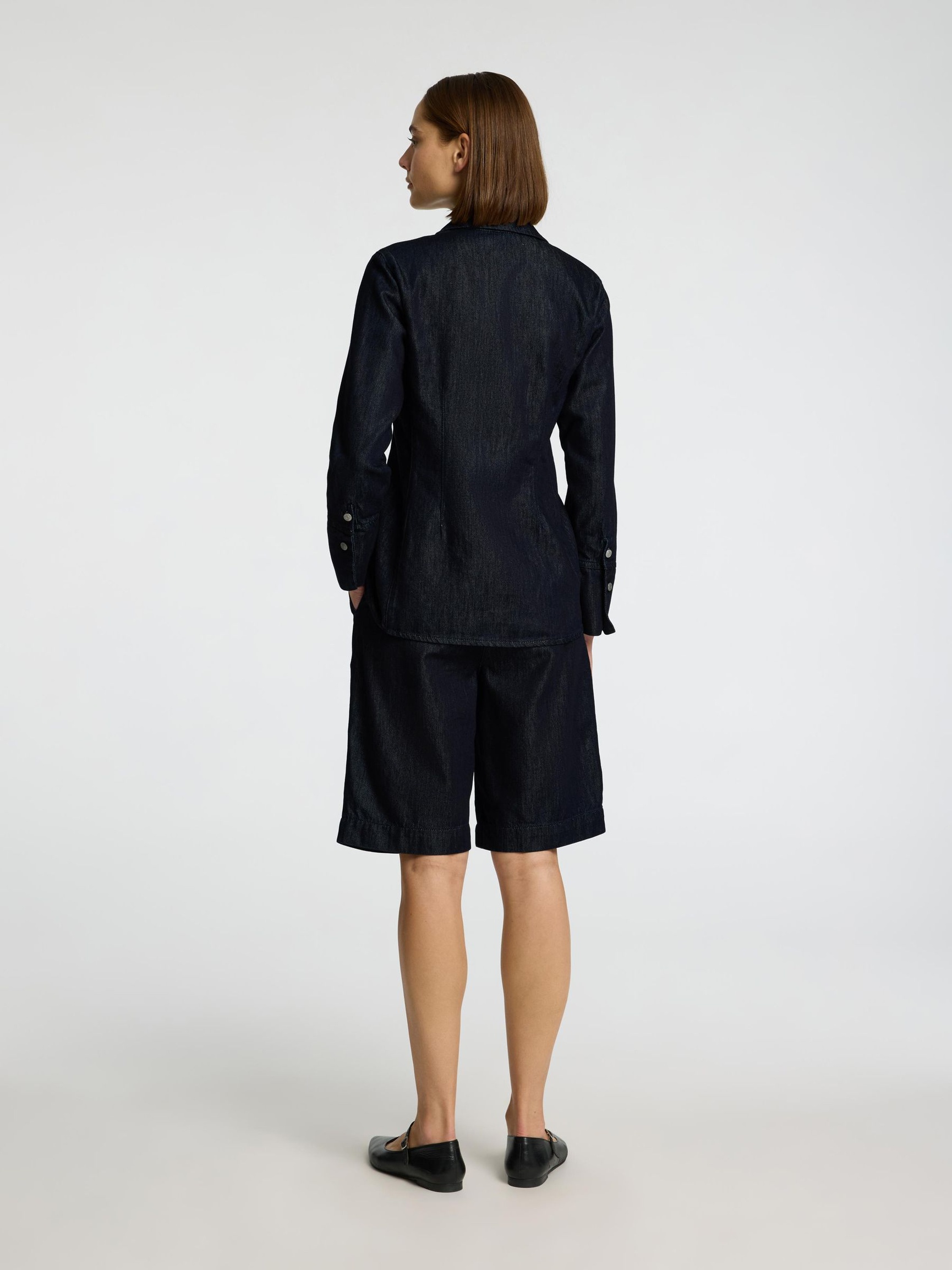 SKRÆDDERSYEDE DENIMSKJORTE, Dark Blue Denim, highres