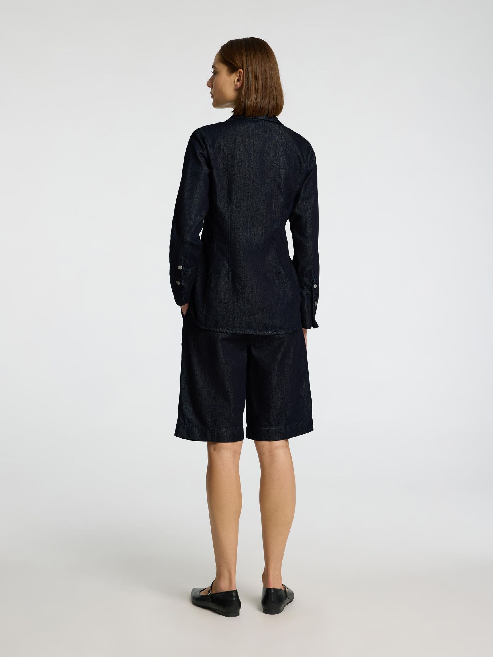 TAILLEUR CHEMISE EN JEAN, Dark Blue Denim, highres