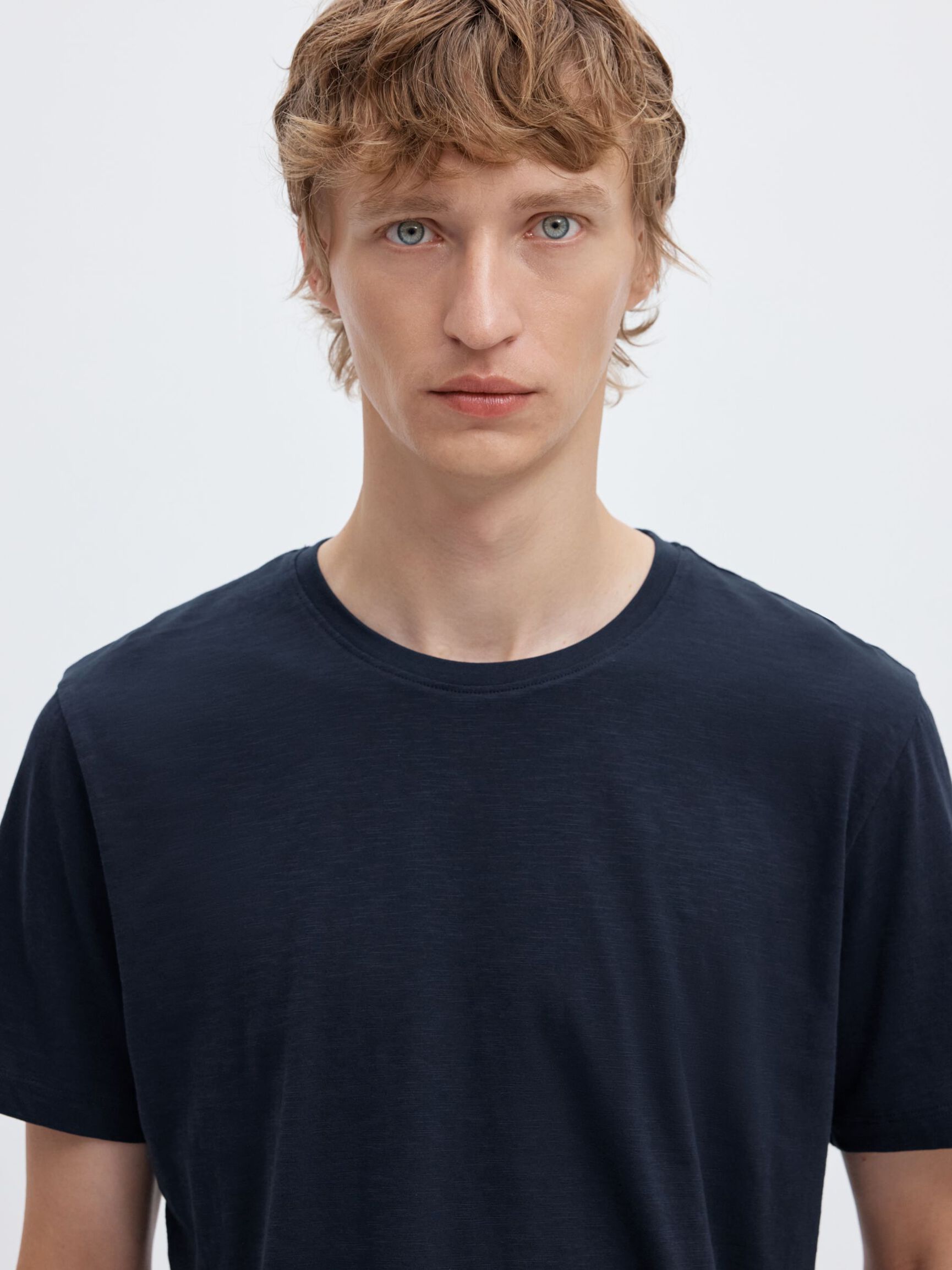 COTTON SLUB T-SHIRT, Navy Blazer, highres