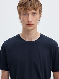 COTTON SLUB T-SHIRT, Navy Blazer, highres