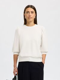 PUFF SLEEVE SWEATSHIRT, Snow White, highres
