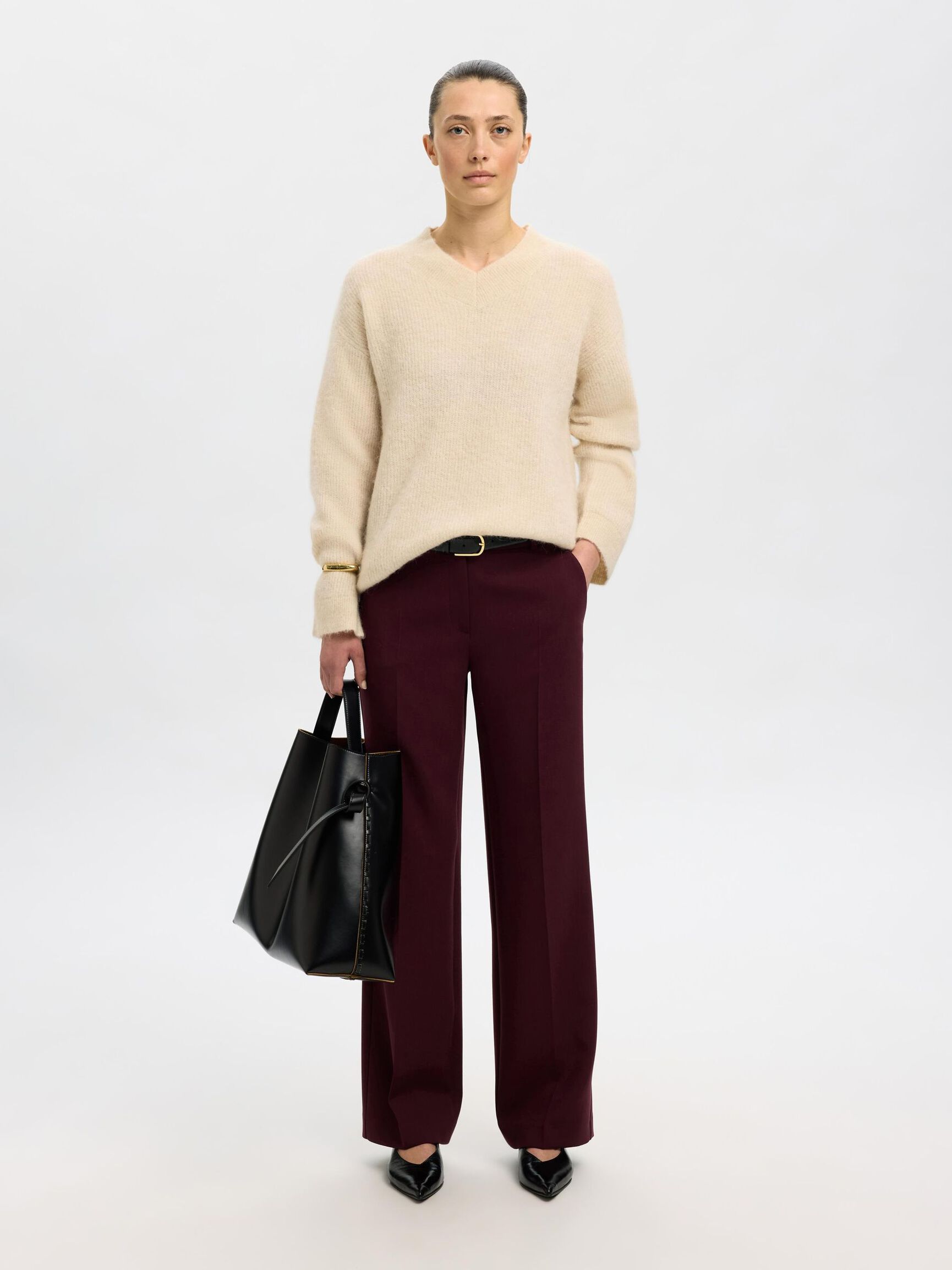 WOLLMIX STRICKPULLOVER, Birch, highres