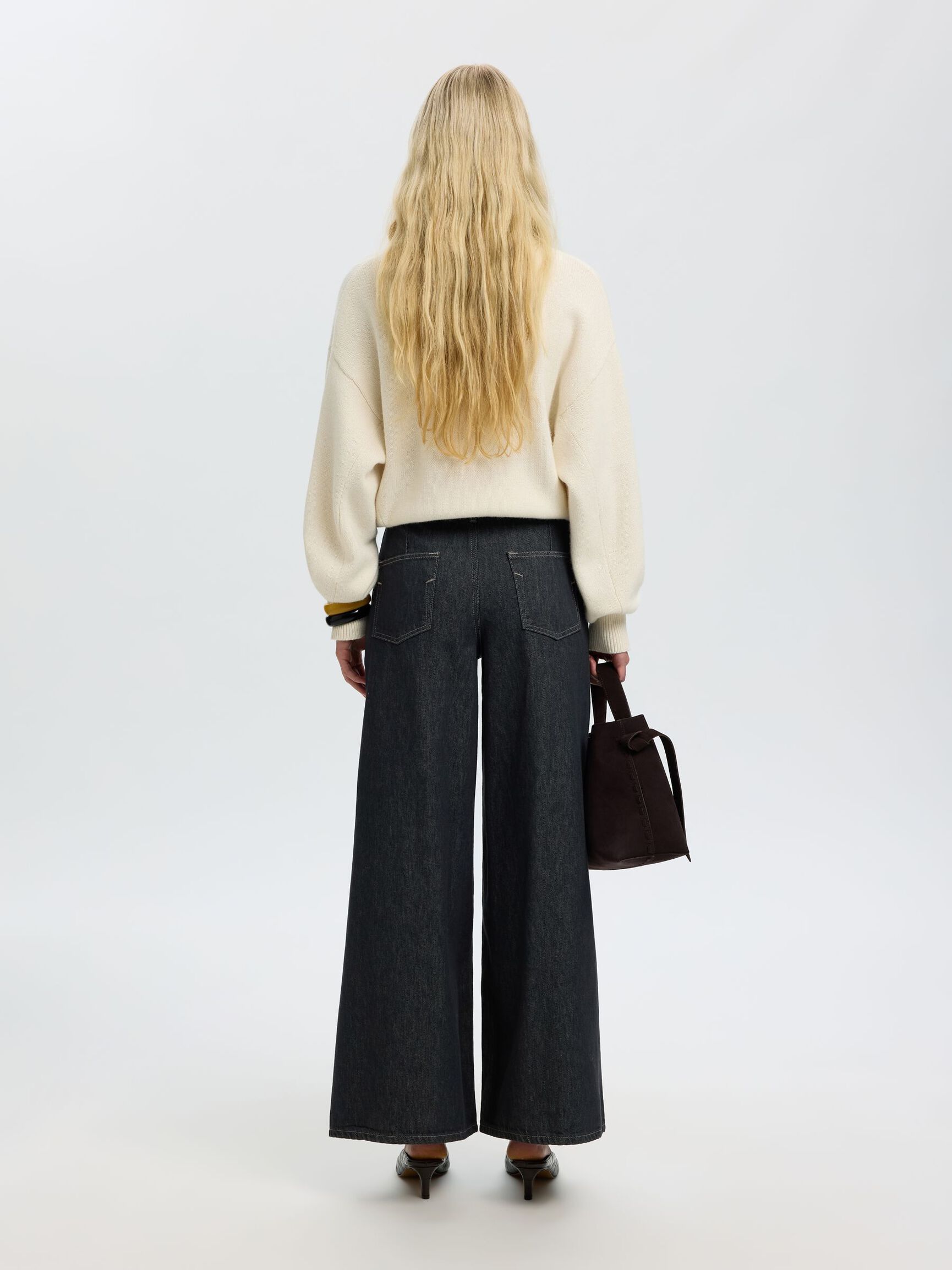 JEANS A GAMBA AMPIA, Dark Grey Denim, highres
