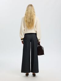 JEANS A GAMBA AMPIA, Dark Grey Denim, highres