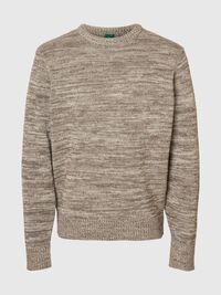 REGULAR FIT  KNITTED PULLOVER, Oatmeal, highres