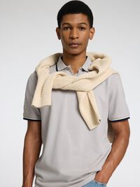 SHORT SLEEVED POLO SHIRT, Pure Cashmere, highres