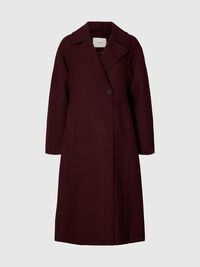 WOOL BLEND LONG COAT, Tawny Port, highres