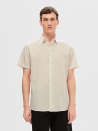 COTON MÉLANGÉ CHEMISE À MANCHES COURTES, Pure Cashmere, highres