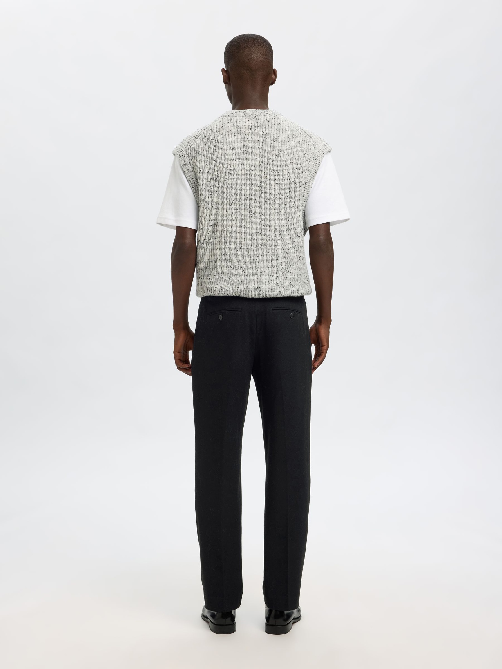 196 STRAIGHT FIT TROUSERS, Black, highres