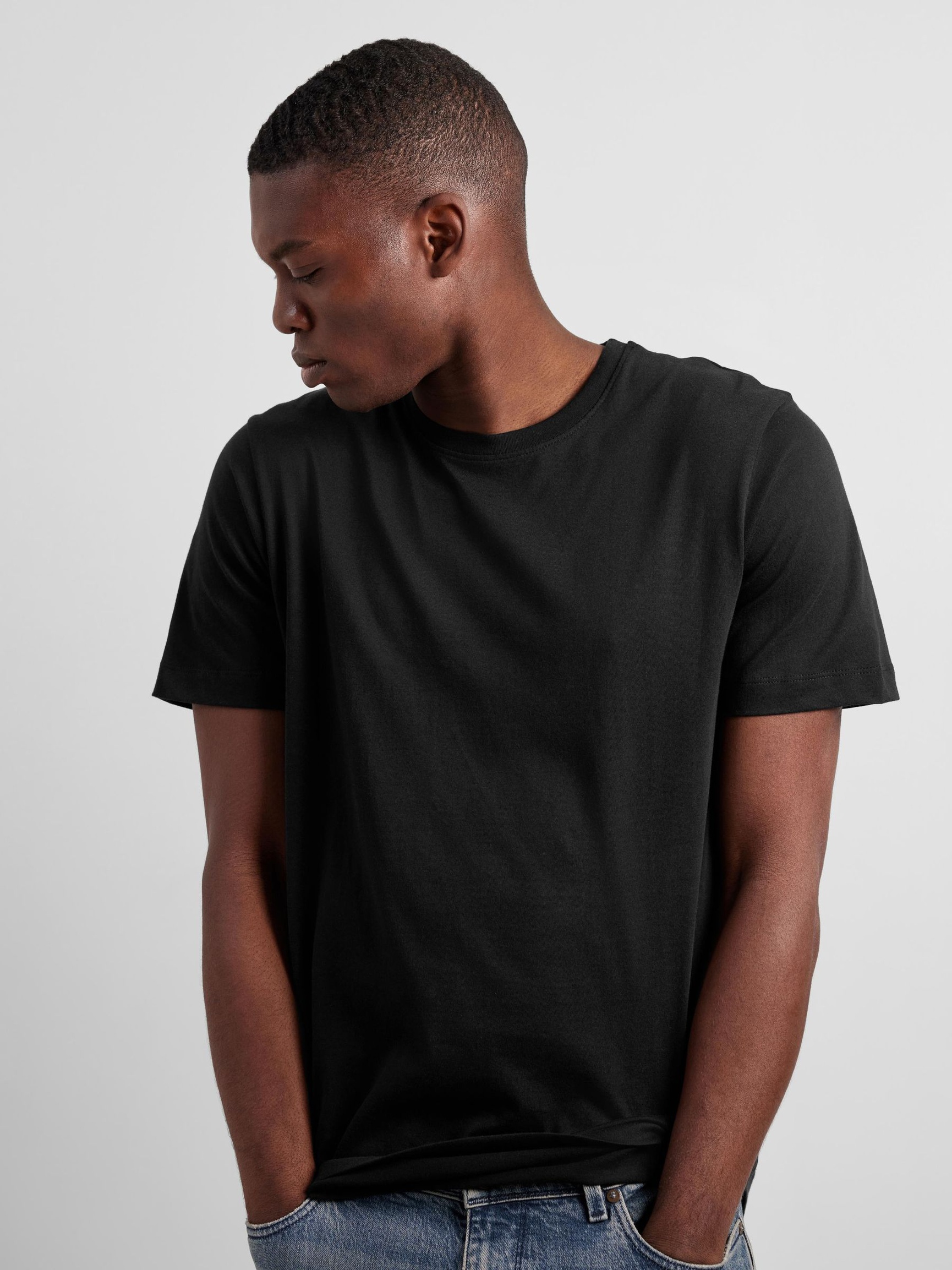 - PAQUETE DE 3 UNIDADES, DE ALGODÓN CAMISETA, Black, highres