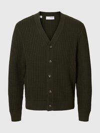 100% COTTON KNITTED CARDIGAN, Forest Night, highres