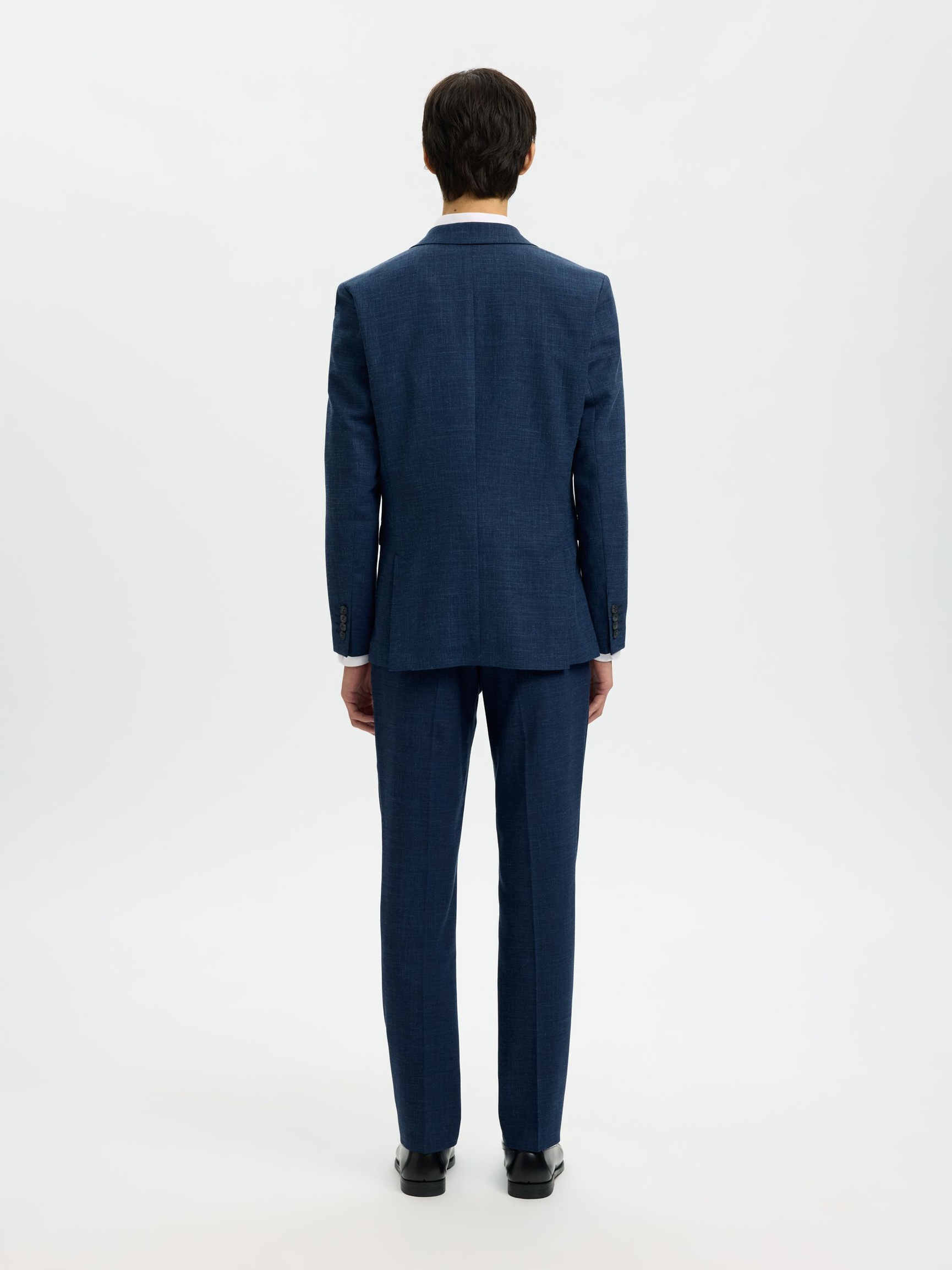 SMAL PASSFORM ENKELKNÄPPT KAVAJ, Dark Navy, highres